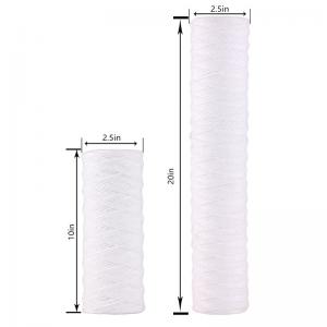 China 20/40 Inch Fruit Juice Beverage PP Yarn Cotton String Wound Filter Cartridge with Design supplier