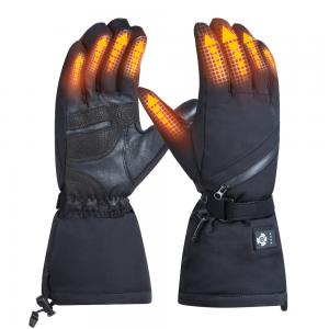 China 7.4V Battery Rechargeable Heated Gloves Black Winter Snow Proof supplier