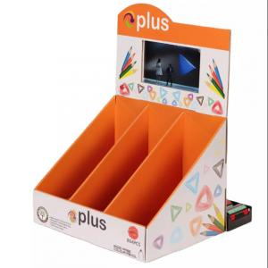 China LCD Screen Shop POP Cardboard Countertop Displays Stationery Colored Pencils Rack supplier