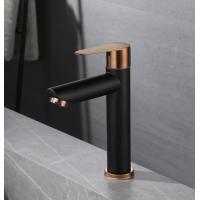 China Matte Black Bathroom Vessel Sink Faucet SUS304 Stainless Steel Basin Cold Tap on sale