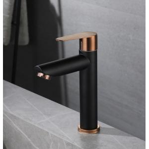 China Matte Black Bathroom Vessel Sink Faucet SUS304 Stainless Steel Basin Cold Tap supplier