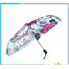 Wind Resistant 3 Fold Advertising Auto Open Umbrella Black Metal Frame