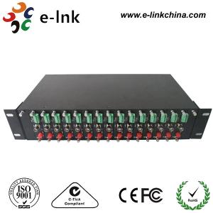 China 16 Slot 2U Video Converter Rack CCTV Fiber Optic Converter , CCTV Coax To Ip Converter supplier