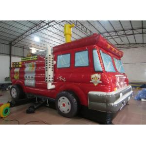 China Funny Firetruck Inside Bounce House , Kindergarten Baby Indoor Inflatable Bouncer supplier