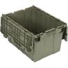 Industrial Plastic Stackable Storage KeepBox Tote Container With Hinged Attached Lid Storage Tote Distribution Container with Hinged Attached Lid