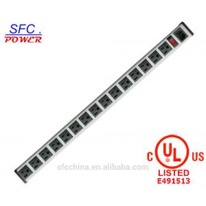 China IEC 60320 Inlet C14 POWER STRIP, NEMA 5-15R 15 AMERICAN SOCKET, VERTICAL RACK / SURFACE MOUNT, METAL ENCLOSURE, D.P. supplier