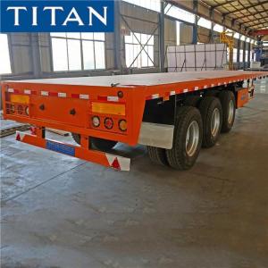 China Tri Axle 40ft Flat Deck Flatbed Semi Trailer for Sale in Guinea supplier