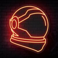 China Astronaut Helmet Custom Neon Sign Silicone Acrylic For House / Wall Decoration on sale