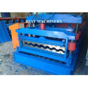 China Hydraulic Trapezoid Step Tile Roll Forming Machine Bamboo Style Hydraulic Cutting Type supplier