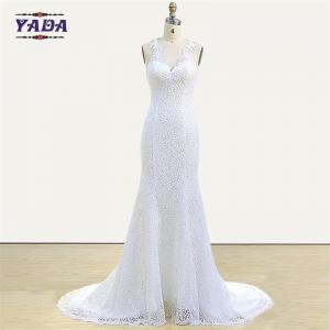 Women slim fit v neck alibaba lace sexy bridal mermaid dress patterns wedding dresses China