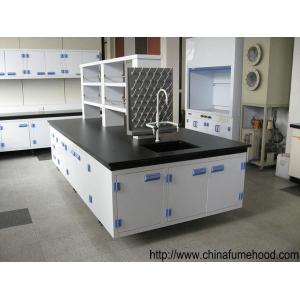 China Professional Chemistry Lab Furniture , PP Lab Island Bench With Sink / Faucets wholesale