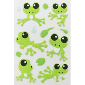 China Small Frog Shape Animal Scrapbook Stickers , Childrens Sticker Sheets 80 X 120mm supplier