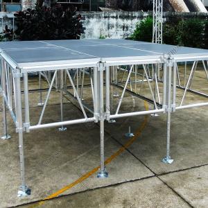 Assembly 4'x8' Adjustable Event Stage Platform with Black and Customized Design