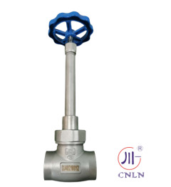 China DN25 Cryogénique à longue tige, soupape à globe manuelle, soupape PTFE, CF8 CF3, roue à main bleue supplier