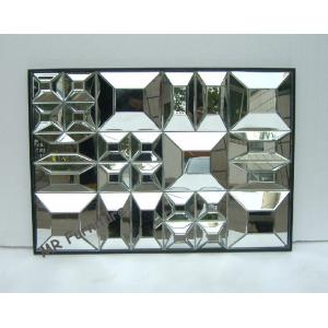 China Beveled Edge Mirror Wall Decor , Gold Wooden Trimming Unique Wall Mirrors supplier