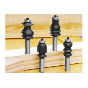 Cutting Diameter 15/16 Inch TCT Router Bit Set 4pcs Face Moulding Router Bits