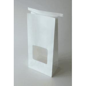 White Kraft Paper Customized Paper Bags With Tintie For Oolong Tea / Chocolate Packaging