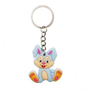 China Cartoon Custom PVC Keychain Farm Animal Rabbit Cute Rubber Key Chain supplier