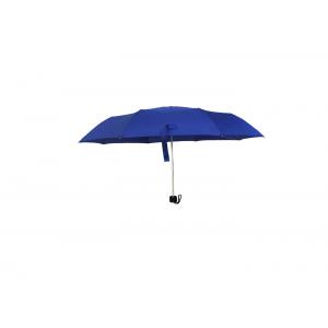 China Customized Blue Foldable Umbrella Super Light Pongee Fabric Aluminum Frame supplier