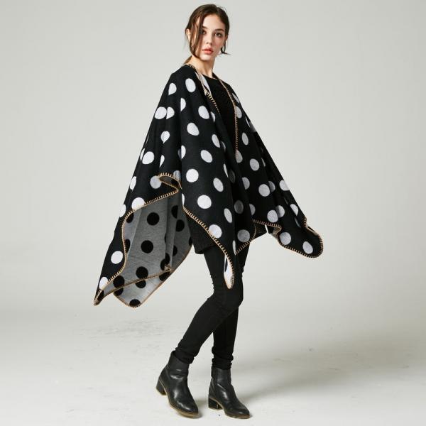 Wholesale 50%polyester and 50% acrylic fashion dot design lady shawl