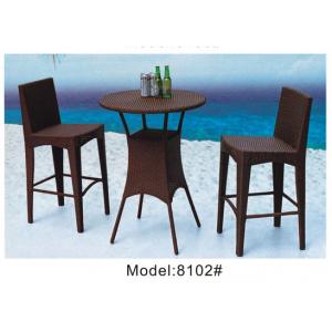 3pcs wicker rattan saloon club round bar  table and 2pcs armless chairs-8102