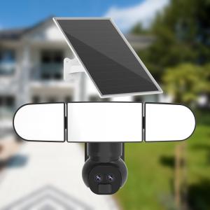 Dual Lens IP65 Solar PTZ Security Camera Siren Alarm 355 Pan 120 Tilt