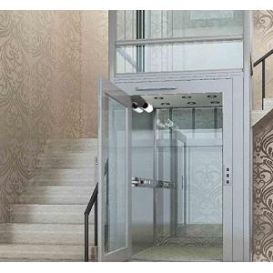 8 Floors Residential Elevators Glass Type Gearless Traction Lift