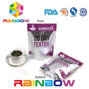 PET / AL / PE k Tea Bags Packaging , Stand Up Resealable Pouches Custom Size
