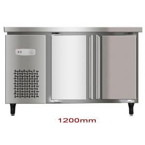 China 200L Double Door Saving-energy Low Noise Stainless Steel Commercial Freezer, Kitchen Undercounter Refrigerator supplier