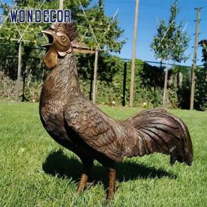 Live size outdoor garden metal animal decoration bronze rooster statue