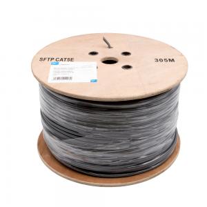 China PE Insulation Network Cat5e Sftp Cable / 100% Copper Lan Cables 305 M / Roll supplier