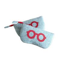 China Lightweight Soft Felt Pouch Glasses Case Simple Western Style on sale