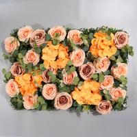 China Prosper Artificial Flower Wall Backdrop Fake Floral Wall Champagne rose on sale
