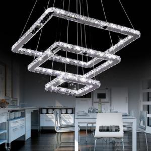 China Rectangle Crystal Ceiling Lights , 1200mm Crystal Pendant Chandelier  supplier
