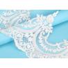 Custom Floral Applique Embroidered Lace Trim Polyester On Nylon Mesh