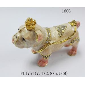 zinc alloy happy dog shaped metal jewelry box  Dog metal jewelry box