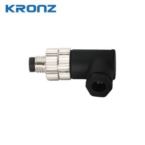 China Conector circular industrial macho impermeable en ángulo para sensor M8 con código B de 5 pines supplier