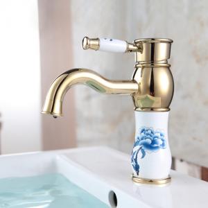 China Retro Vessel Sink Faucets Golden Commercial Kitchen Faucets Classical Style supplier