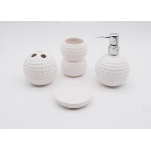 China Hand Painted Ceramic Golf Bathroom Accessories Sets Sanitary Ware Solid White Color supplier