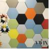 China Modern Design Style Pure White Ceramic Hexagon Floor Tile with Honeycomb Glass Mosaic wholesale