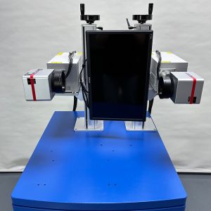 China Machine de marquage laser à double tête avec double efficacité et modes synchrone et asynchrone dans une structure à double colonne supplier