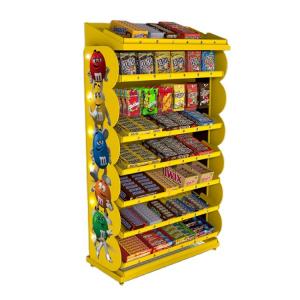 China Customized Point Of Sales Displays Candy Display Rack With Adjustable Trays supplier