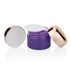 China Custom Eye Cream Packaging Jar Glass 30ml Purple Cream Glass Jar For Cosmetic supplier
