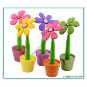 flower shape promotional pen,potted plant shaped gift pen for desk tap promotion