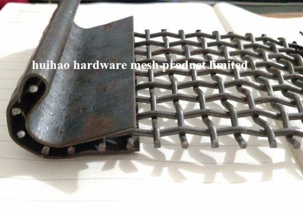 Square Hole Quarry Screen Mesh Crimped Woven Wire Mesh Trommels With Curved Hook