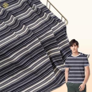 Soft And Fashion Striped 100% Cotton Smooth Single Jersey Fabric For T-Shirt