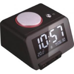 China FM radio Hotel Alarm Clock Wireless Music Player With 2 USB Charging Ports supplier