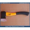 felling axe with fiberglass handle with rubber grip, forged axe head, colorful