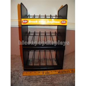 Custom Brand Black Metal Display Rack / Countertop Coffee Cup Display Rack 3 - Tier