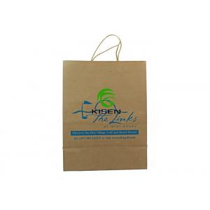 Custom Retail Craft Brown Paper Bags , Packaging Kraft Shopping Bags With Handle